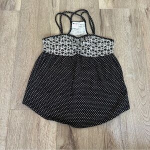 Roxy girl Black and White Patterned Sleeveless Top